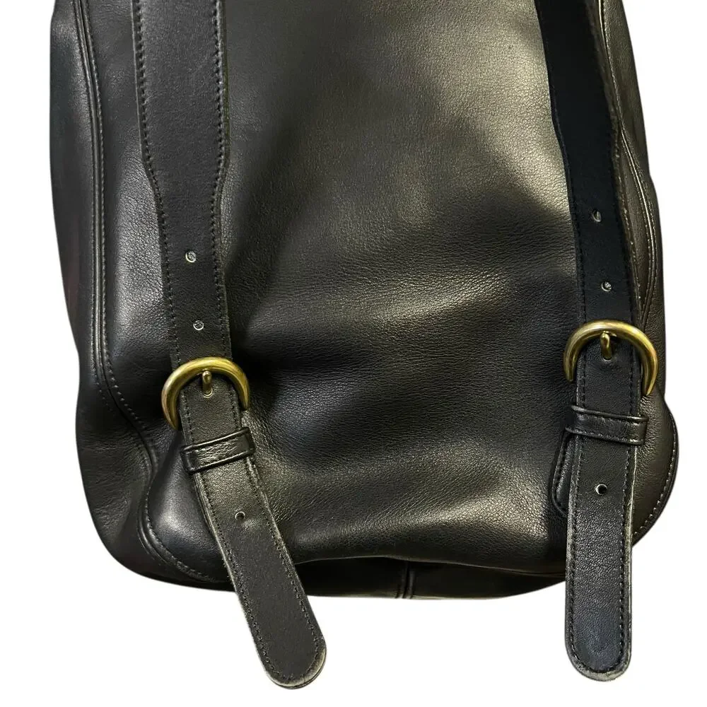 Vintage 1994 Coach Black Leather SoHo Bac Sac Backpack 4134 Made in USA w/ Card - Picture 7 of 12